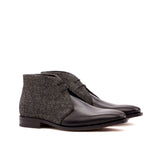 DapperFam Vivace in Black / Nailhead Men's Sartorial & Italian Leather Chukka in Black / Nailhead