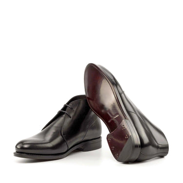 DapperFam Vivace in Black Men's Italian Leather Chukka