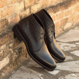 DapperFam Vivace in Black Men's Italian Leather Chukka