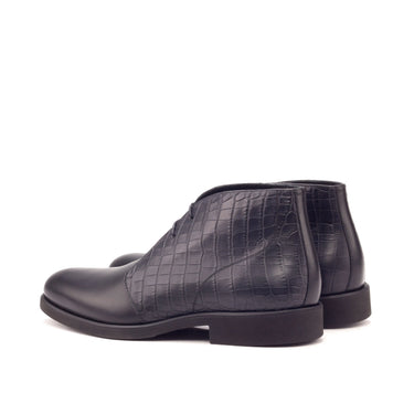DapperFam Vivace in Black Men's Italian Leather Chukka