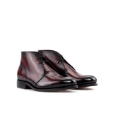 DapperFam Vivace in Burgundy Men's Hand-Painted Patina Chukka — Style 5576