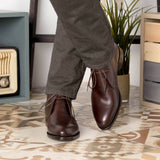 DapperFam Vivace in Dark Brown Men's Italian Leather Chukka