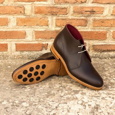 DapperFam Vivace in Dark Brown Men's Italian Leather Chukka