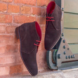 DapperFam Vivace in Dark Brown Men's Lux Suede Chukka — Style 2012