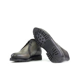 DapperFam Vivace in Grey / Green Men's Italian Leather Chukka