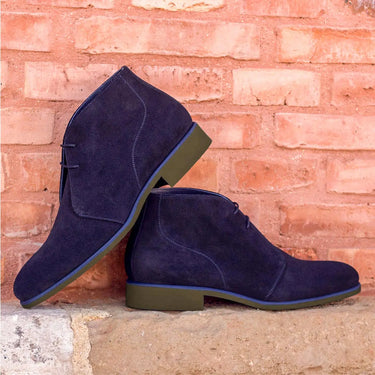 DapperFam Vivace in Navy Men's Lux Suede Chukka in Navy