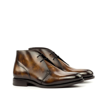 DapperFam Vivace in Tobacco Men's Hand-Painted Patina Chukka in Tobacco