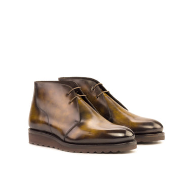DapperFam Vivace in Tobacco Men's Hand-Painted Patina Chukka in Tobacco