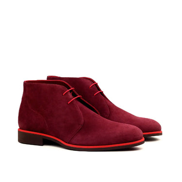 DapperFam Vivace in Wine Men's Italian Suede Chukka in Wine