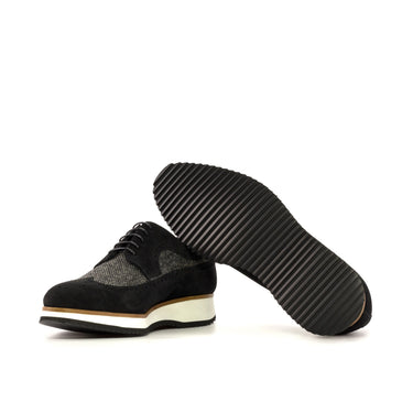 DapperFam Zephyr in Black / Nailhead Men's Sartorial & Lux Suede Longwing Blucher