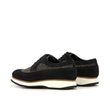 DapperFam Zephyr in Black / Nailhead Men's Sartorial & Lux Suede Longwing Blucher