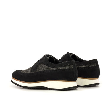 DapperFam Zephyr in Black / Nailhead Men's Sartorial & Lux Suede Longwing Blucher