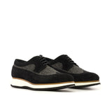 DapperFam Zephyr in Black / Nailhead Men's Sartorial & Lux Suede Longwing Blucher in Black / Nailhead