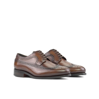 DapperFam Zephyr in Med Brown Men's Italian Leather Longwing Blucher in Med Brown