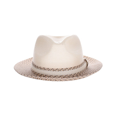 DapperFam The Stefano Two-Tone Straw Fedora Hat