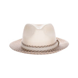 DapperFam The Stefano Two-Tone Straw Fedora Hat