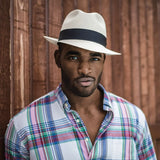 Dobbs Center Dent Shantung Straw Fedora