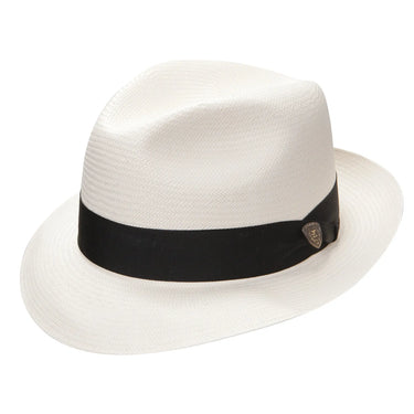 Dobbs Center Dent Shantung Straw Fedora in Natural