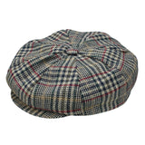 Dobbs Chap Wool Flat Cap in Olive Plaid
