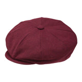 Dobbs Chap Wool Flat Cap in Burgundy