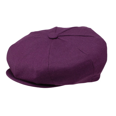 Dobbs Chap Wool Flat Cap in Mulberry