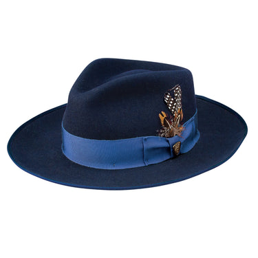 Dobbs Cool Kid Wool Felt Pinch Front Fedora in Navy