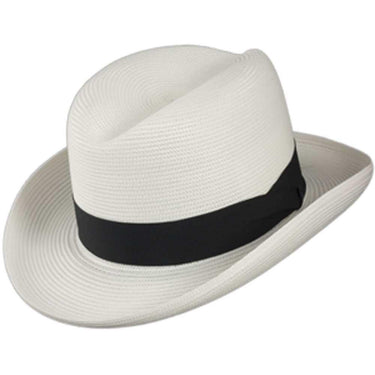 Dobbs El Dorado Center Dent Milan Straw Homburg in White