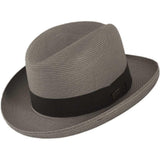 Dobbs El Dorado Center Dent Milan Straw Homburg in Steel