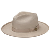 Dobbs Esquire B (Straw) Wide Brim Pinch Front Straw Fedora in Beige