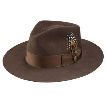 Dobbs Estate (Wool) Wide Brim Wool Felt Fedora in Mink