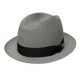 Dobbs Madison Vented Center Dent Milan Straw Fedora in Grey