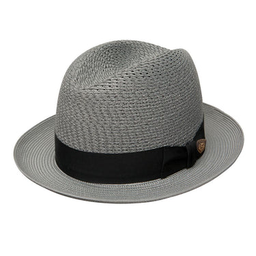 Dobbs Madison Vented Center Dent Milan Straw Fedora in Grey
