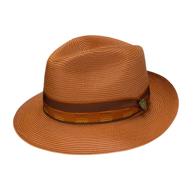 Dobbs Multiline Straw Fedora in Copper