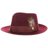 Dobbs Prescott Wool and Fur Felt Fedora in Burgundy