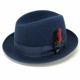 Dobbs Randall Center Dent Wool Felt Homburg in Navy