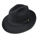 Dobbs Regalis B Center Dent Wool Felt Fedora in Black