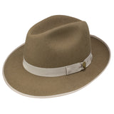 Dobbs Regalis B Center Dent Wool Felt Fedora in Camel
