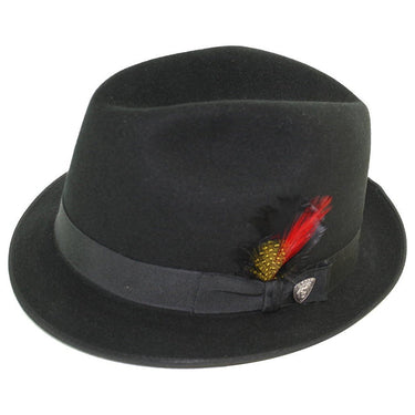 Dobbs Rocky Center Dent Wool Fedora in Black