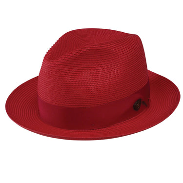 Dobbs Rosebud Milan Straw Fedora in Red