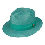 Dobbs Rosebud Milan Straw Fedora in Turquoise