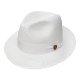 Dobbs Rosebud Milan Straw Fedora in White