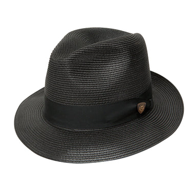 Dobbs Rosebud Milan Straw Fedora in Black