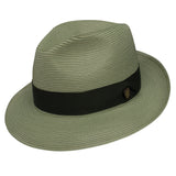 Dobbs Rosebud Milan Straw Fedora in Olive