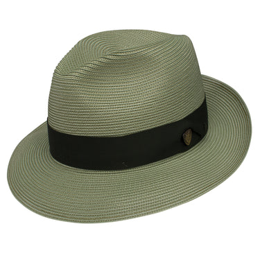 Dobbs Rosebud Milan Straw Fedora in Olive
