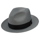 Dobbs Rosebud Milan Straw Fedora in Grey