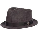 Dobbs Shorty Wool Felt Stingy Brim Fedora in Grey Mix