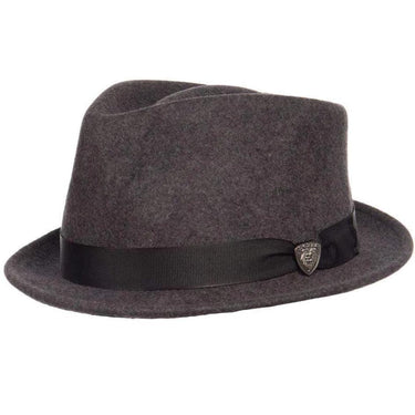 Dobbs Shorty Wool Felt Stingy Brim Fedora in Grey Mix