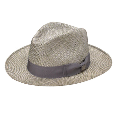 Dobbs Summertime Stroll (Limited Edition) Straw Fedora in Steel Mix