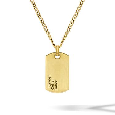Beveled Tag Pendant - 14K Gold