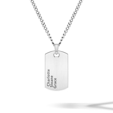 Beveled Tag Pendant - Silver
